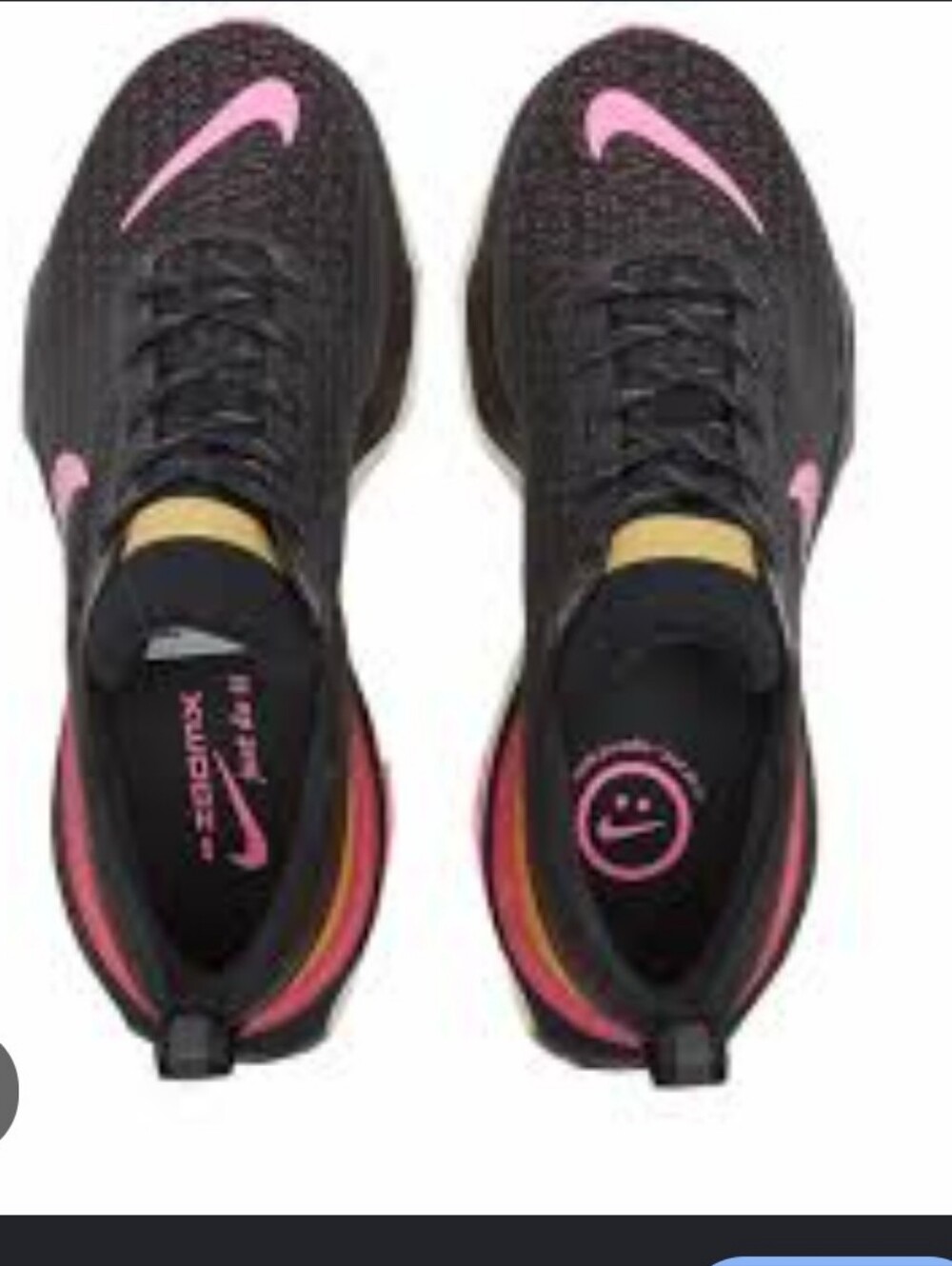 Nike Women's Black and Pink Zoom Running Sneakers